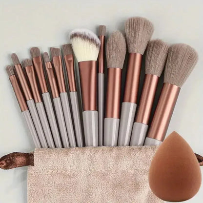 Soft Fluffy Cosmetic Brushes for Foundation, Powder, Eyeshadow & Blending