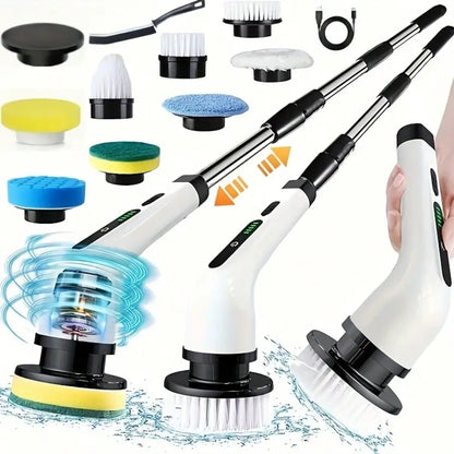 9-in-1 Cordless Electric Spin Scrubber — Waterproof Cleaning Brush for Tile, Tub & Floor