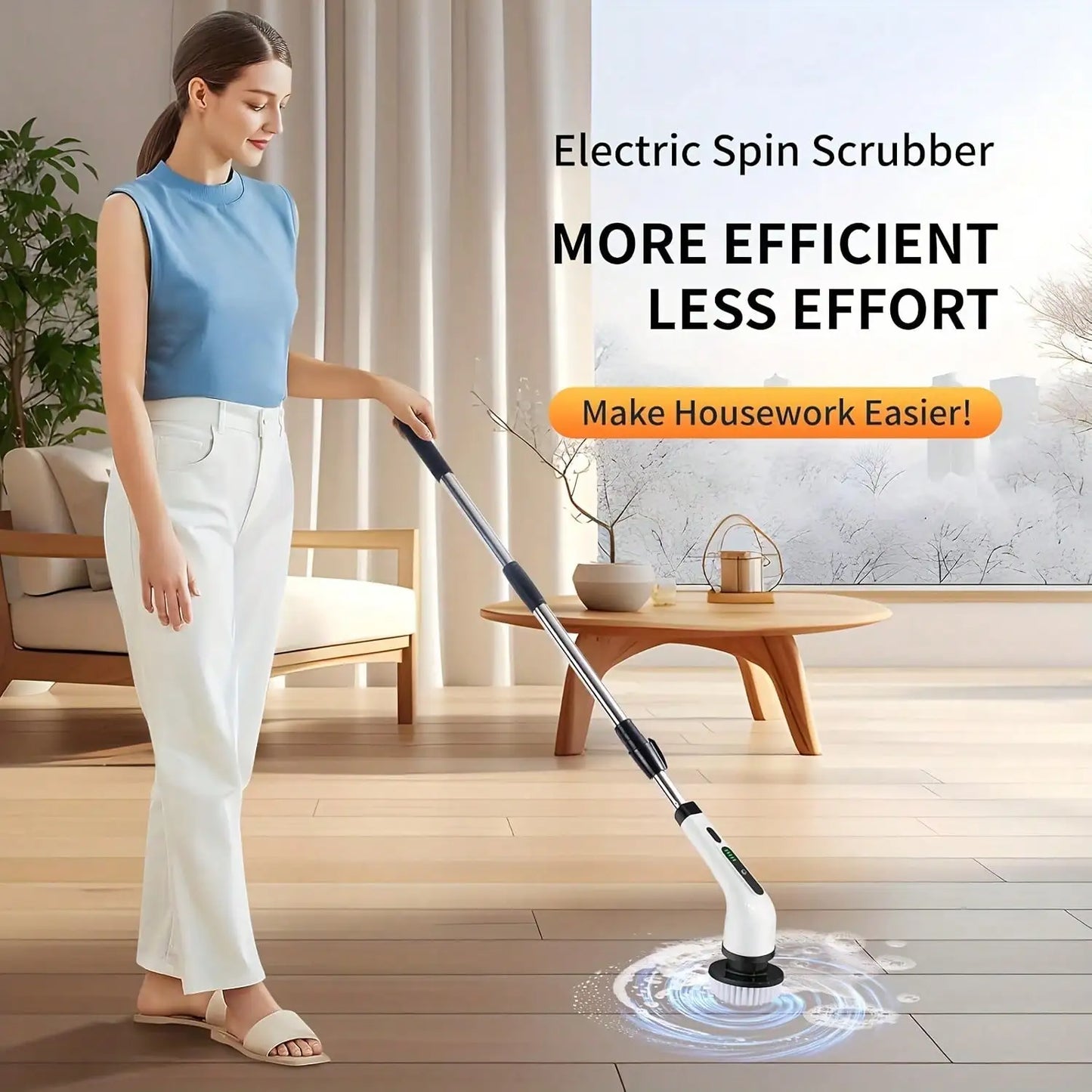 9-in-1 Cordless Electric Spin Scrubber — Waterproof Cleaning Brush for Tile, Tub & Floor