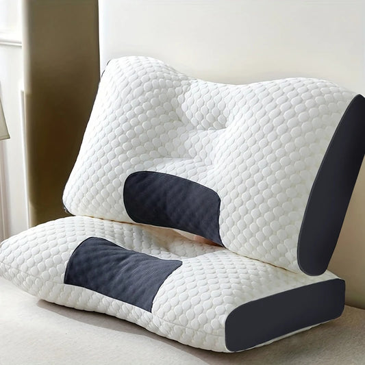 2pcs Massage Neck Pillows Adjustable Ergonomic Orthopedic Contour Support, High-Quality Pillow Core, All-Season Sleeping Comfort
