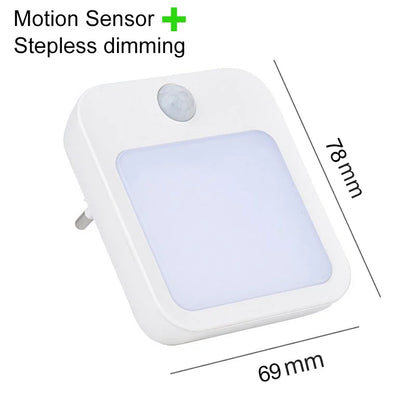 LED Motion Sensor Night Light — Plug-In with 7-Level Dimming & Auto/Night Modes