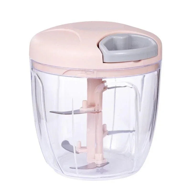 Manual Garlic & Vegetable Chopper — Rotate Press Mincer, 500ml / 900ml