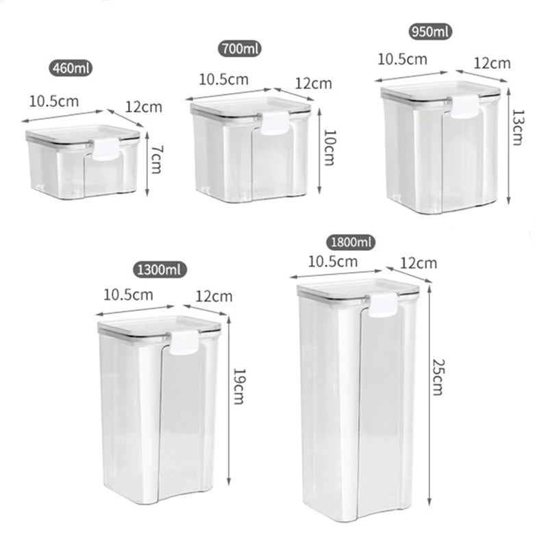 Sealed Kitchen Grain Storage Jars — Airtight Acrylic Organizer Set