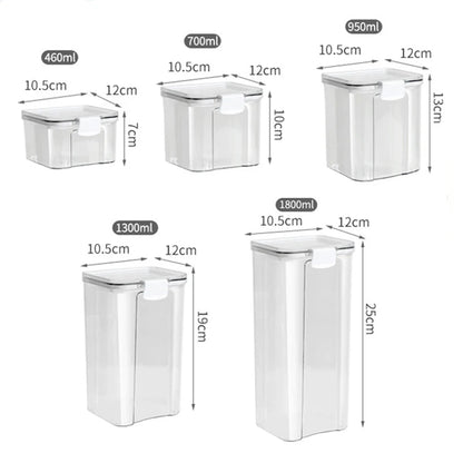 Sealed Kitchen Grain Storage Jars — Airtight Acrylic Organizer Set