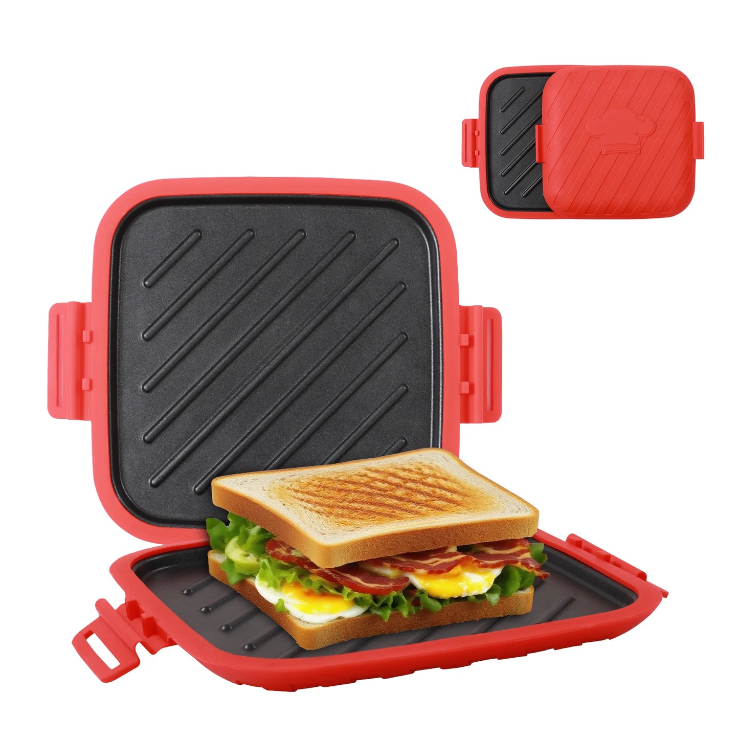 Microwave Toastie & Sandwich Maker — Silicone Non-Stick Grill with Heatwave Technology