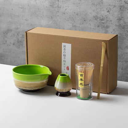 Japanese Style Matcha Tea Set with Bamboo Whisk Scoop, Traditional Indoor Handmade Tea-making Tools 4/5pcs/set