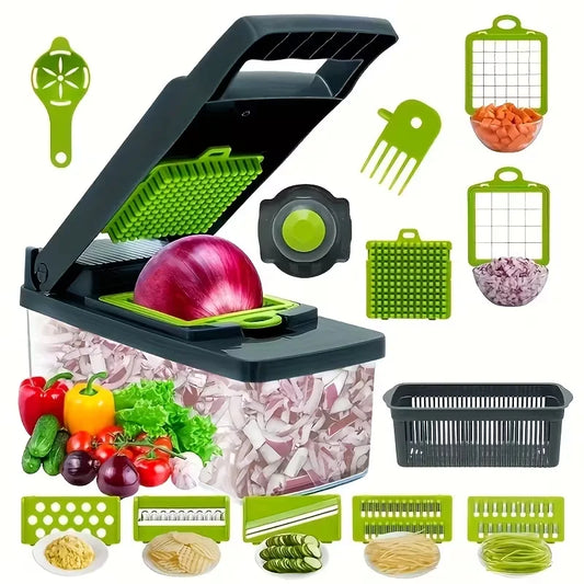 14-in-1 Multifunctional Vegetable Chopper — Slicer, Dicer, Grater & Food Chopper