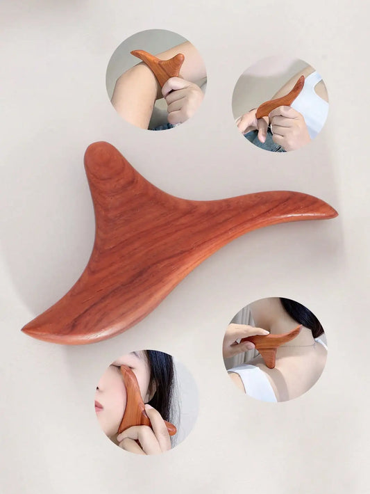 Wood Trigger Point Gua Sha Tool for Lymphatic Drainage & Muscle Relief