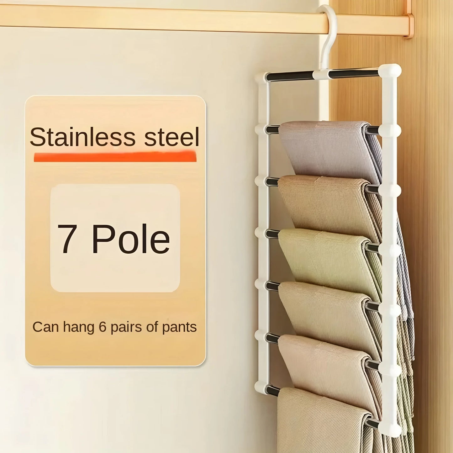 Space-Saving Foldable Pants Hangers for Jeans