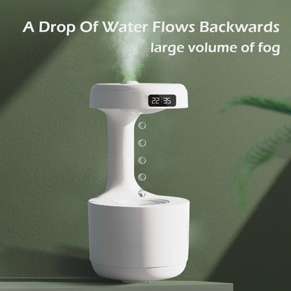 Anti-Gravity Mist Maker Humidifier — Water Drop Effect & LED Night Light