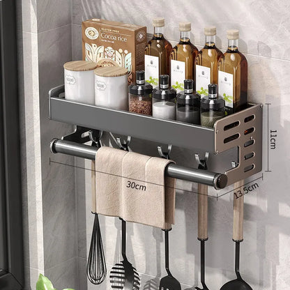No-Drill Wall Mounted Multi-Functional Organizer for Spices and Knives