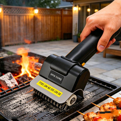 Cordless Electric Grill Brush 2000mAh Rechargeable Stainless Steel BBQ Brush Outdoor Barbecue Grill Brush Fabric Cleaner