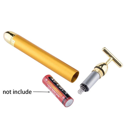 24K Gold Face Lift Vibration Massager — T-Bar Facial Slimming Stick