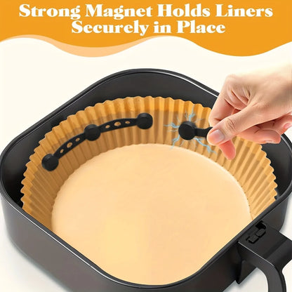 Magnetic Silicone Air Fryer Clips — Non-Stick Parchment Fasteners, Set of 6