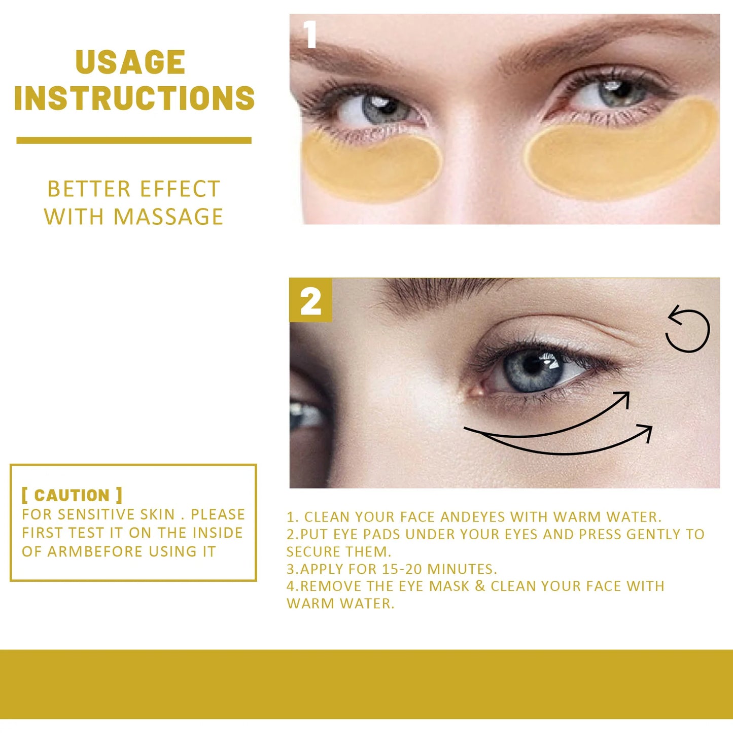 24k Gold Under Eye Patches 60pcs