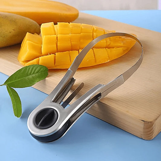 Stainless Steel Mango Cutter Splitter Avocado Slicer Fruit Melon Cutting Knife Peeler Coring Diced Peeling Tool Kitchen Gadgets