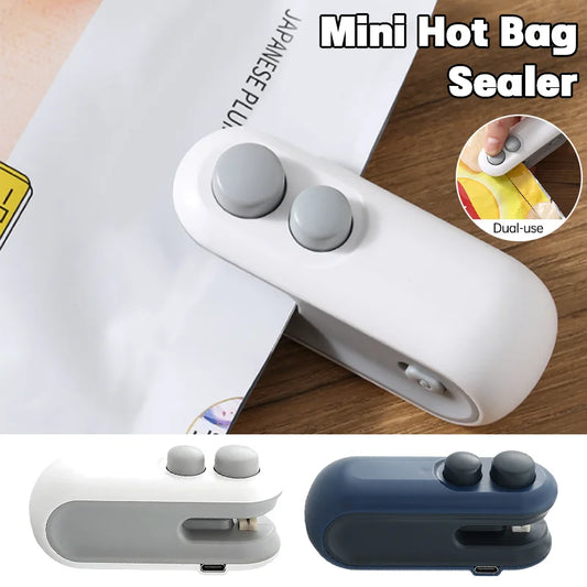 2-in-1 Electric Mini Bag Sealer & Cutter — USB-C Rechargeable, Magnetic Back