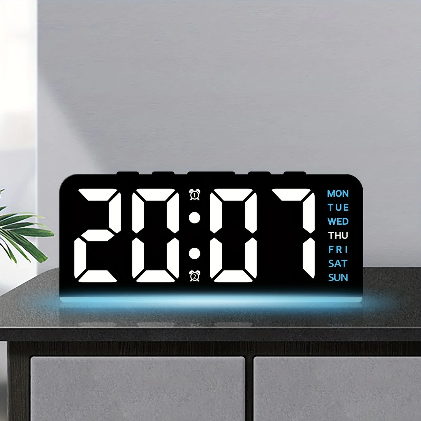 Digital LED Alarm Clock — Night Light, Temperature Display & Snooze