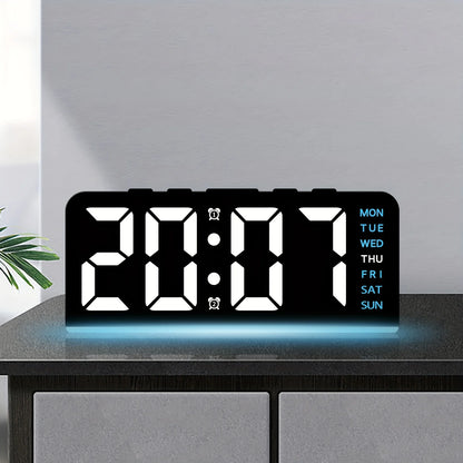 Digital LED Alarm Clock — Night Light, Temperature Display & Snooze