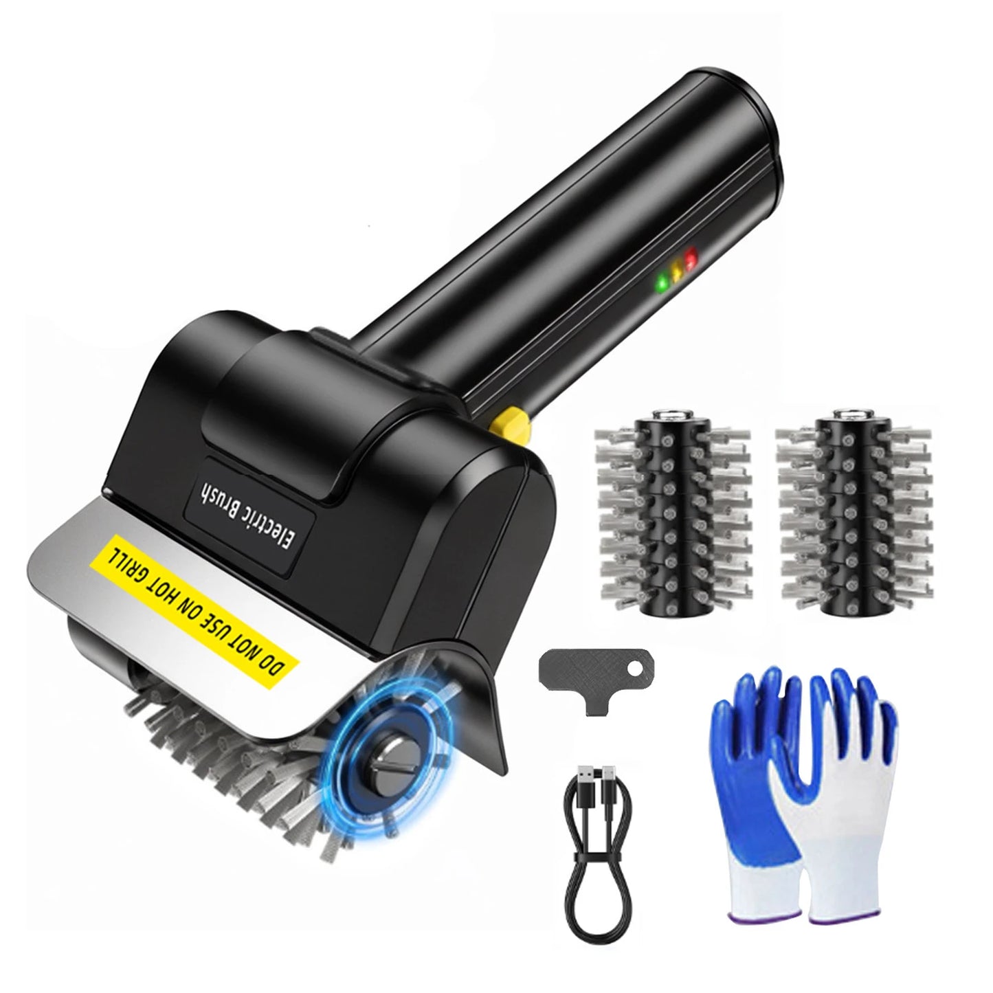 Cordless Electric Grill Brush 2000mAh Rechargeable Stainless Steel BBQ Brush Outdoor Barbecue Grill Brush Fabric Cleaner