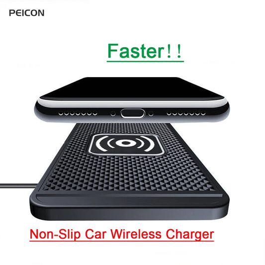 Car Wireless Charger — Non-Slip Silicone Fast Charging Pad