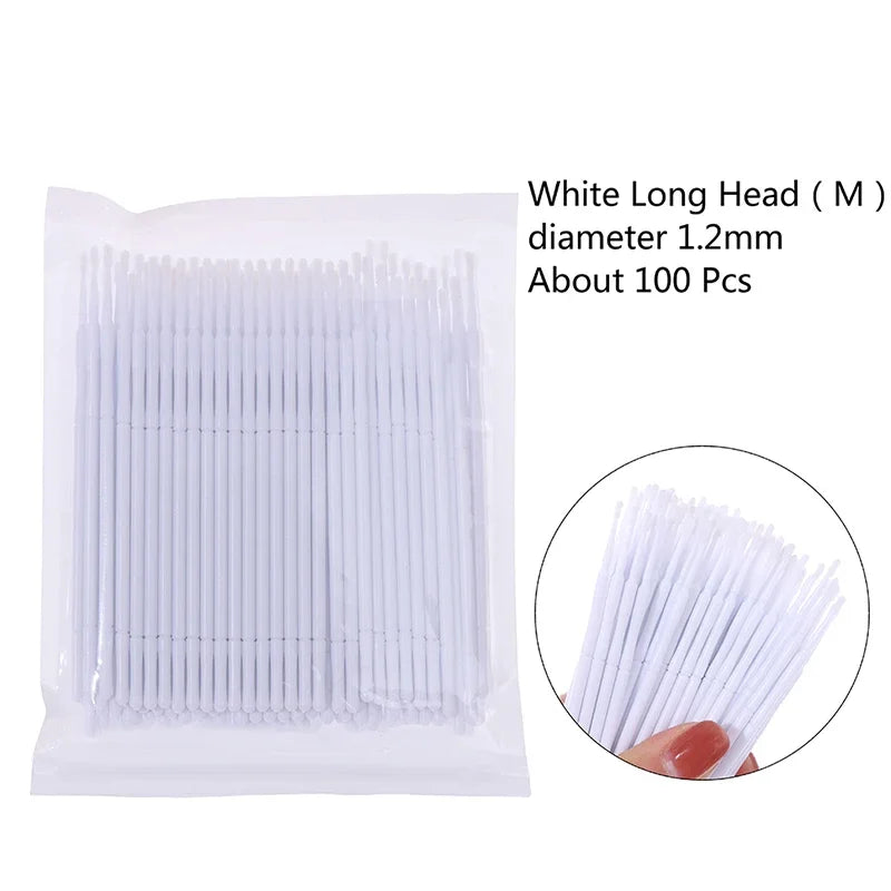 100Pcs Professional Disposable Eyelash Extension Micro Brush