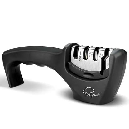 4-Stage Professional Knife & Scissor Sharpener — Diamond, Ceramic & Tungsten