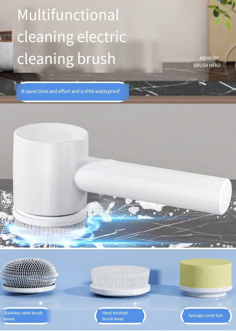3 IN 1 Electric Cleaning Brush Cordless Spin Scrubber Bathroom Multifunctional Kitchen Toilet Portable Powerful Clean Brush