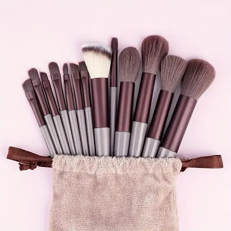 Soft Fluffy Cosmetic Brushes for Foundation, Powder, Eyeshadow & Blending