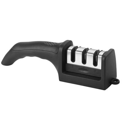 Handheld Knife Sharpener — 3 & 4 Stage Quick Sharpening Tool with Non-Slip Base