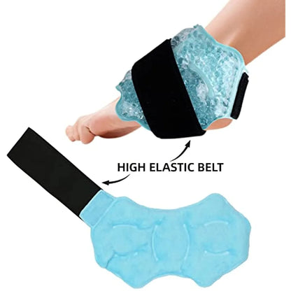 Ankle/ Foot Ice Pack - Hot & Cold Gel Pack with Adjustable Stand for Myofascial & Feet - Microwaveable, Freezable & Reusable