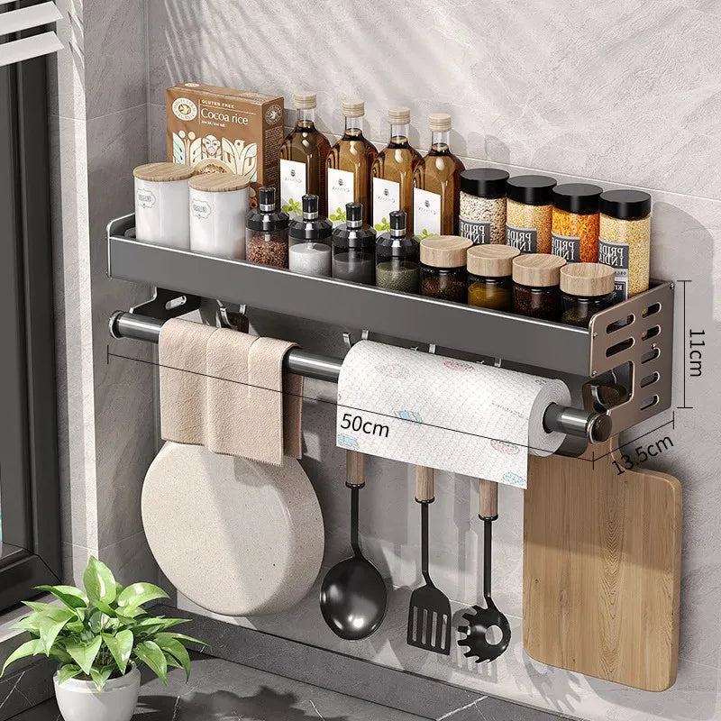 No-Drill Wall Mounted Multi-Functional Organizer for Spices and Knives