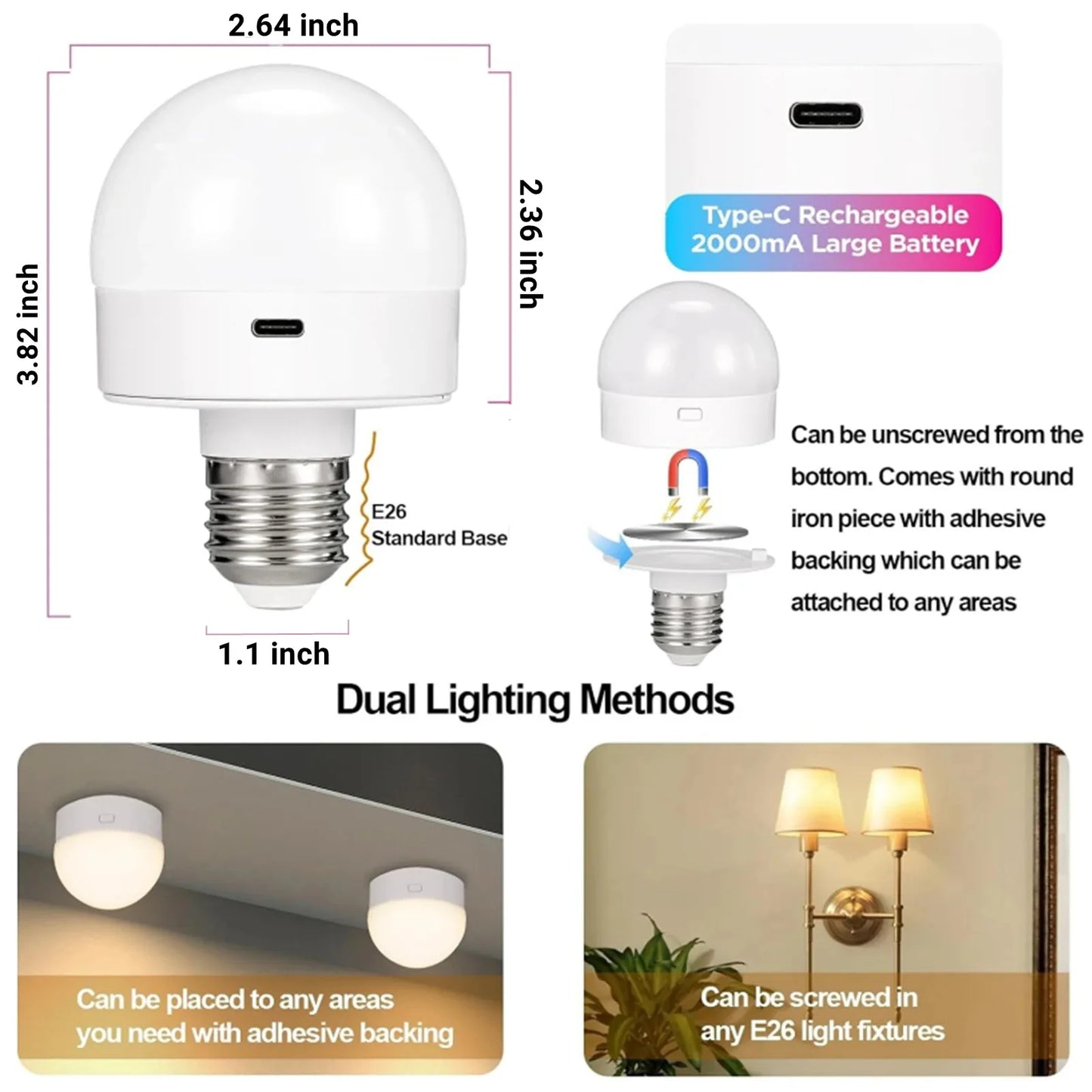 LED Rechargeable Light Bulbs